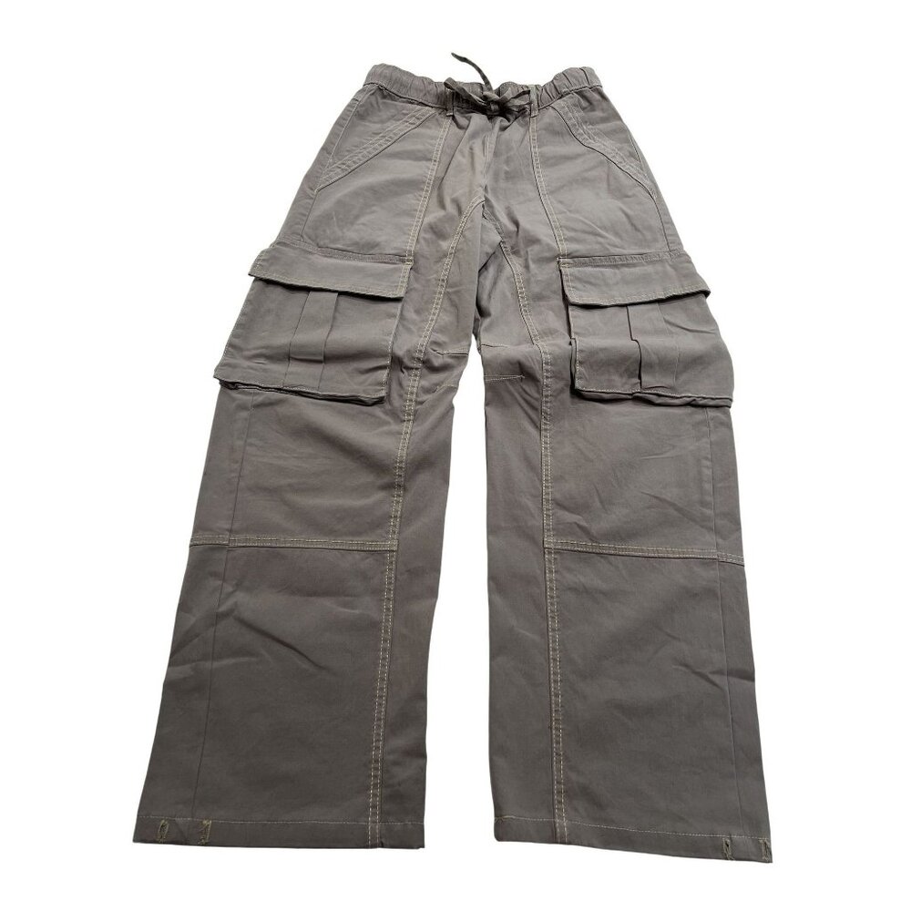Zara Topstitched Cargo Pants in Grey